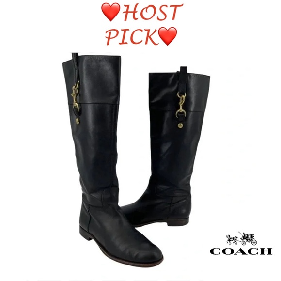 Coach Shoes - Coach black Classic leather Knee high riding "Martta" boots